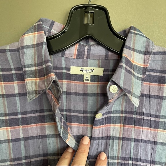 Madewell Oakbrook Plaid Trapeze Button Down‎ Shirt - Picture 8 of 16